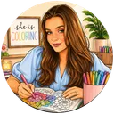 She Is Coloring